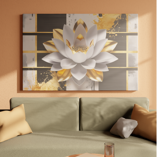 Lotus Elegance in Metallic Harmony