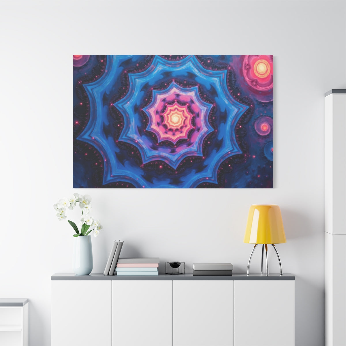Cosmic Petals in Blue and Pink