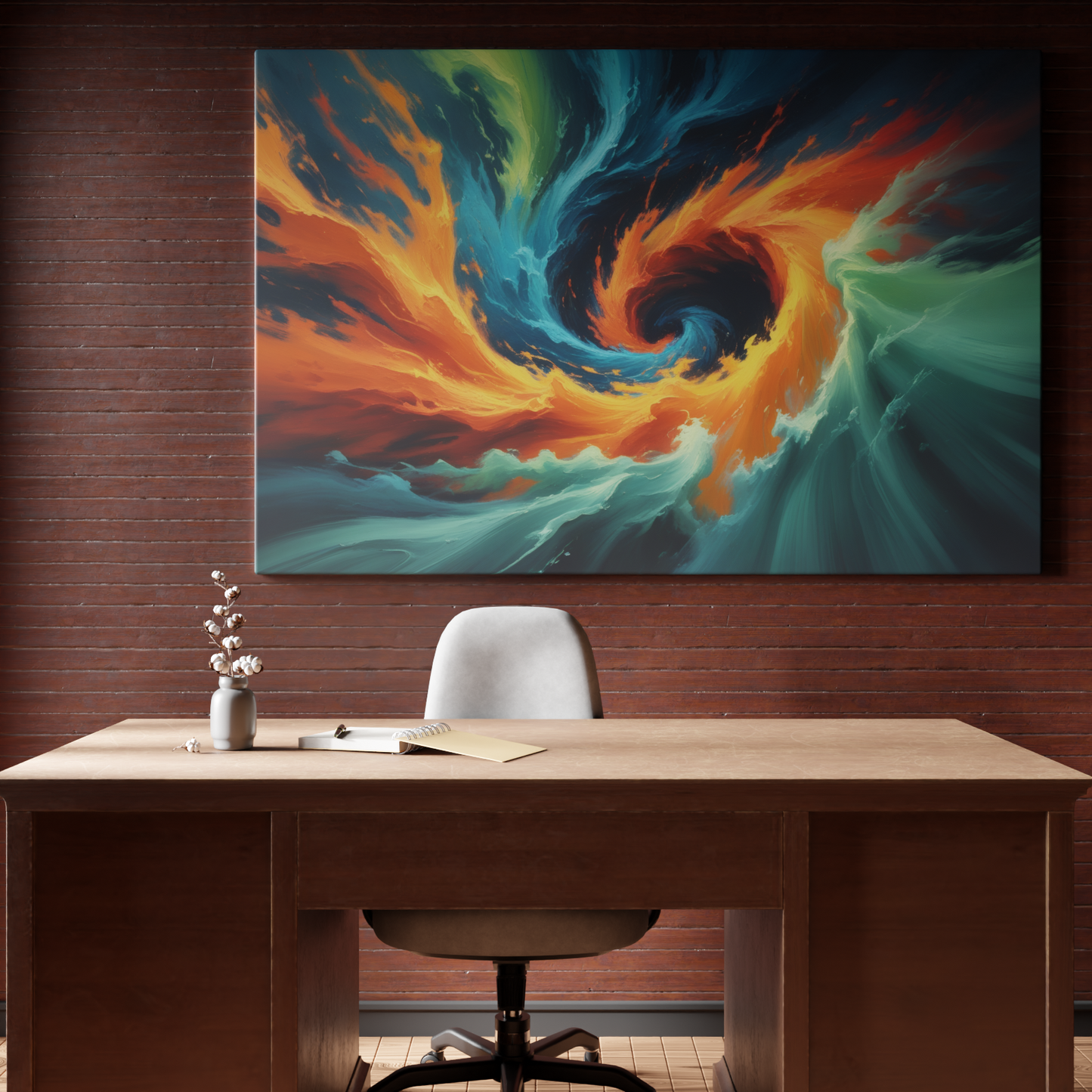 Vortex of Flames and Waves