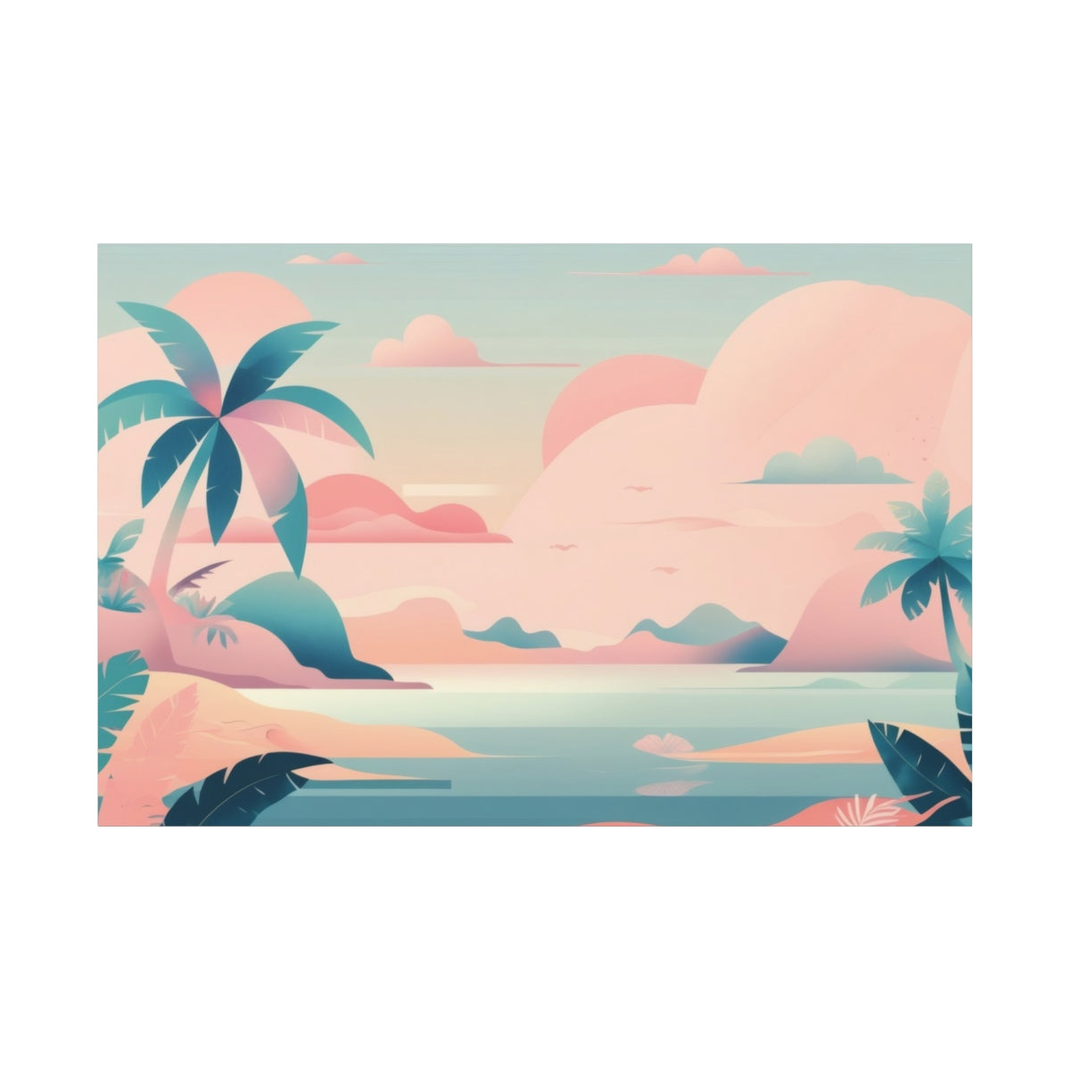 Tropical Serenity in Pastel Hues