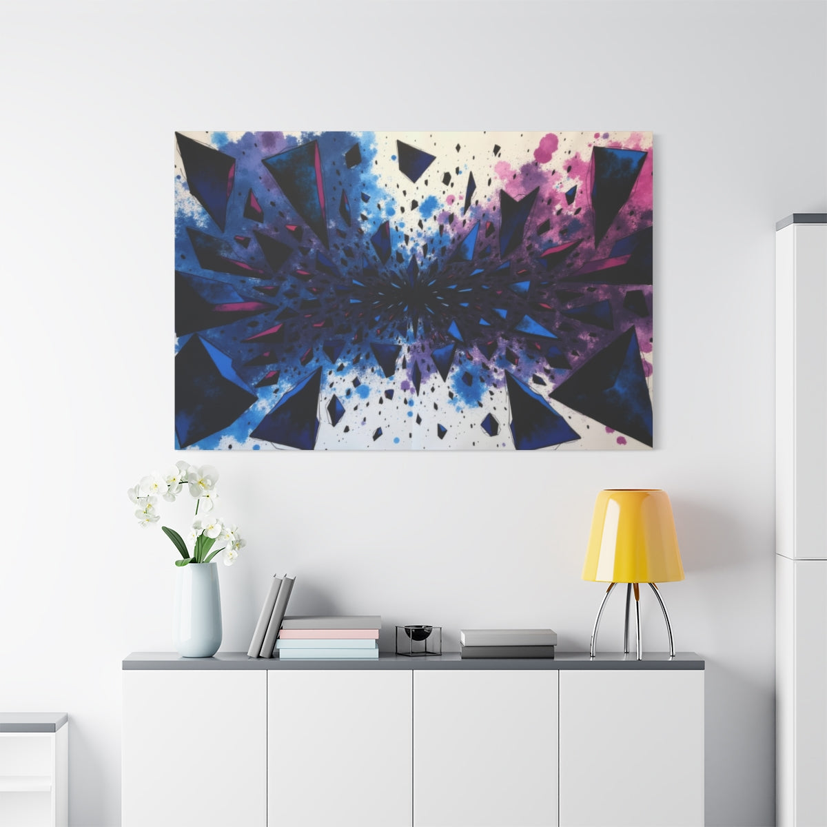 Prismatic Explosion: Vibrant Geometric Burst
