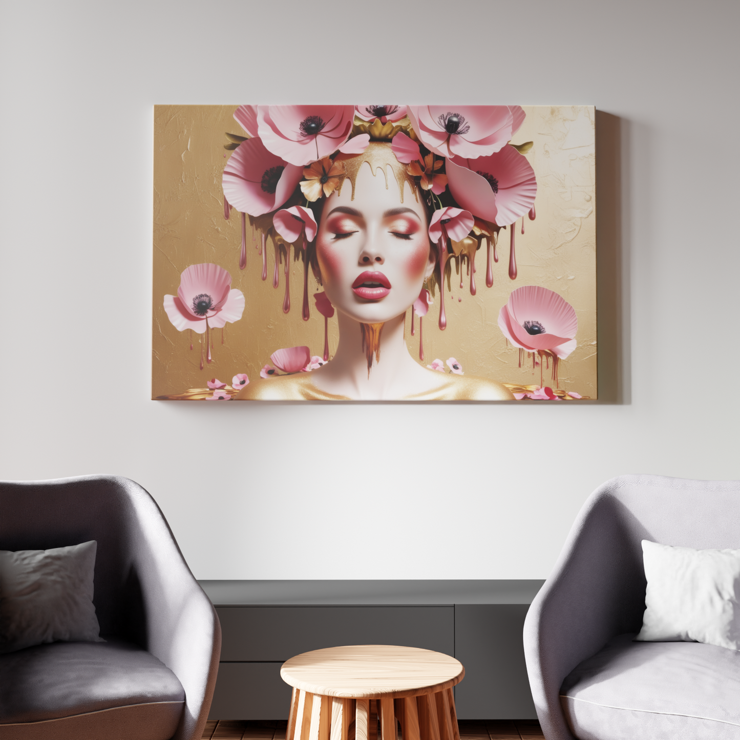 Golden Reverie: Blooming Dreams