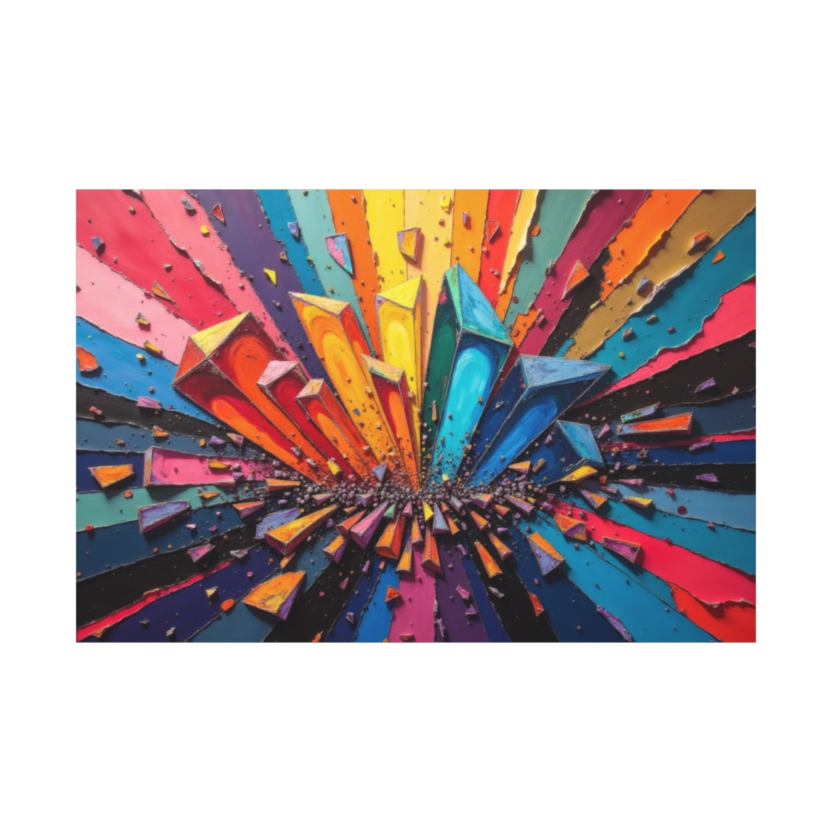Explosive Spectrum: A Burst of Colorful Shapes