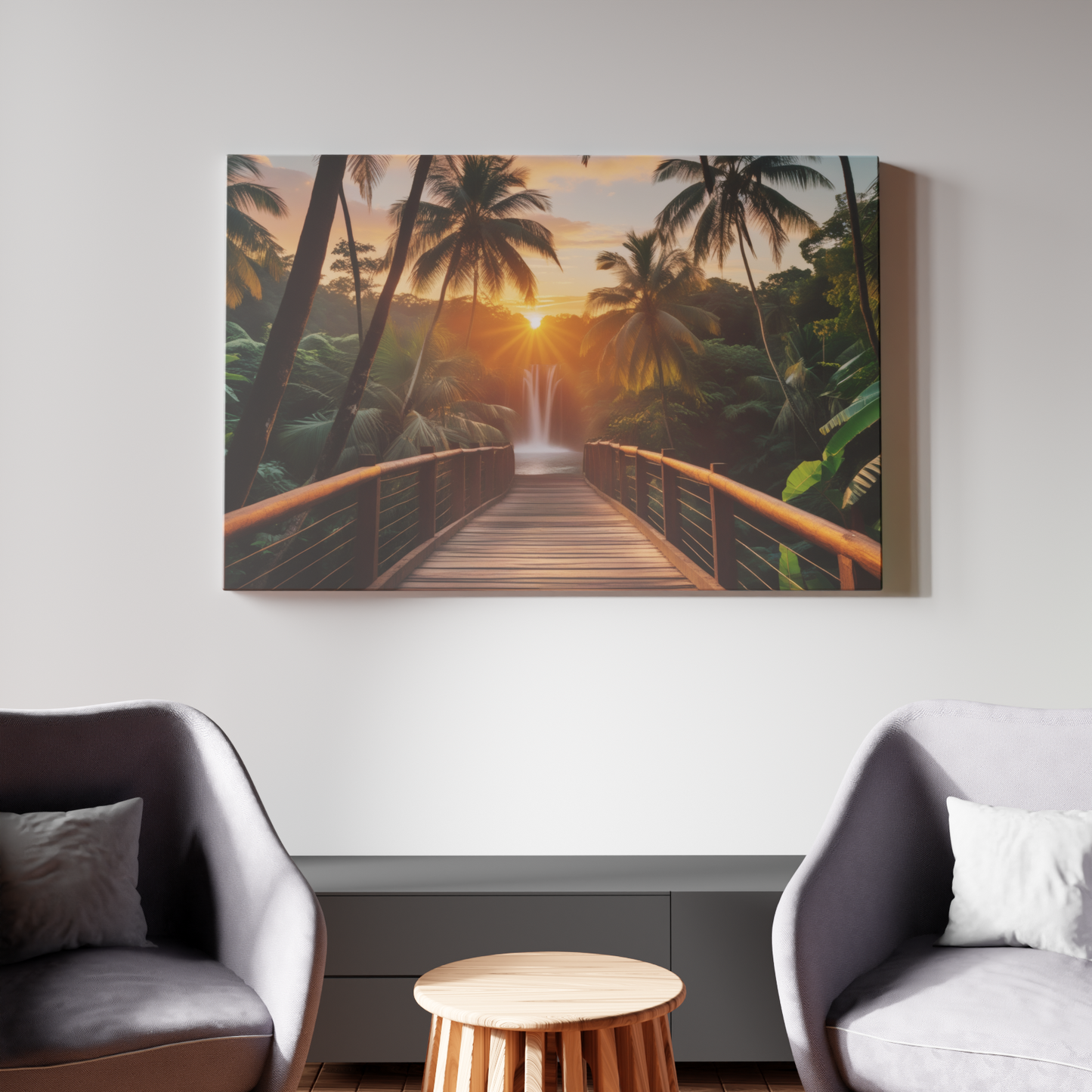Sunset Serenity Over the Jungle Bridge