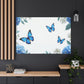 Blue Butterfly Dance Amid Blossoms