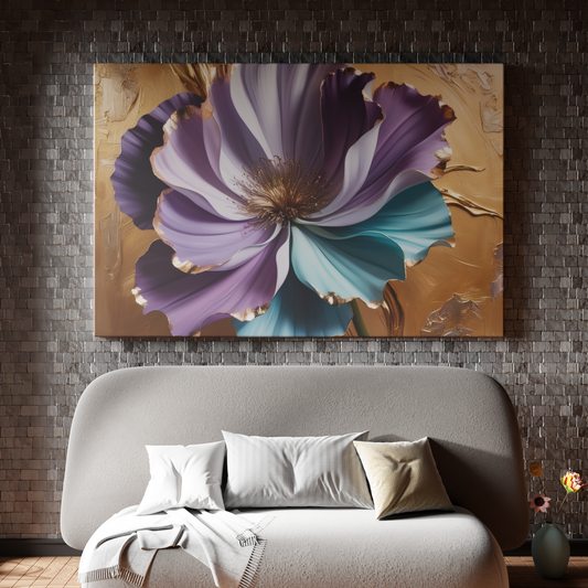 Floral Elegance: A Symphony in Gold and Lavender