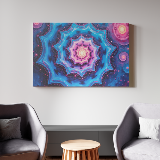 Cosmic Petals in Blue and Pink