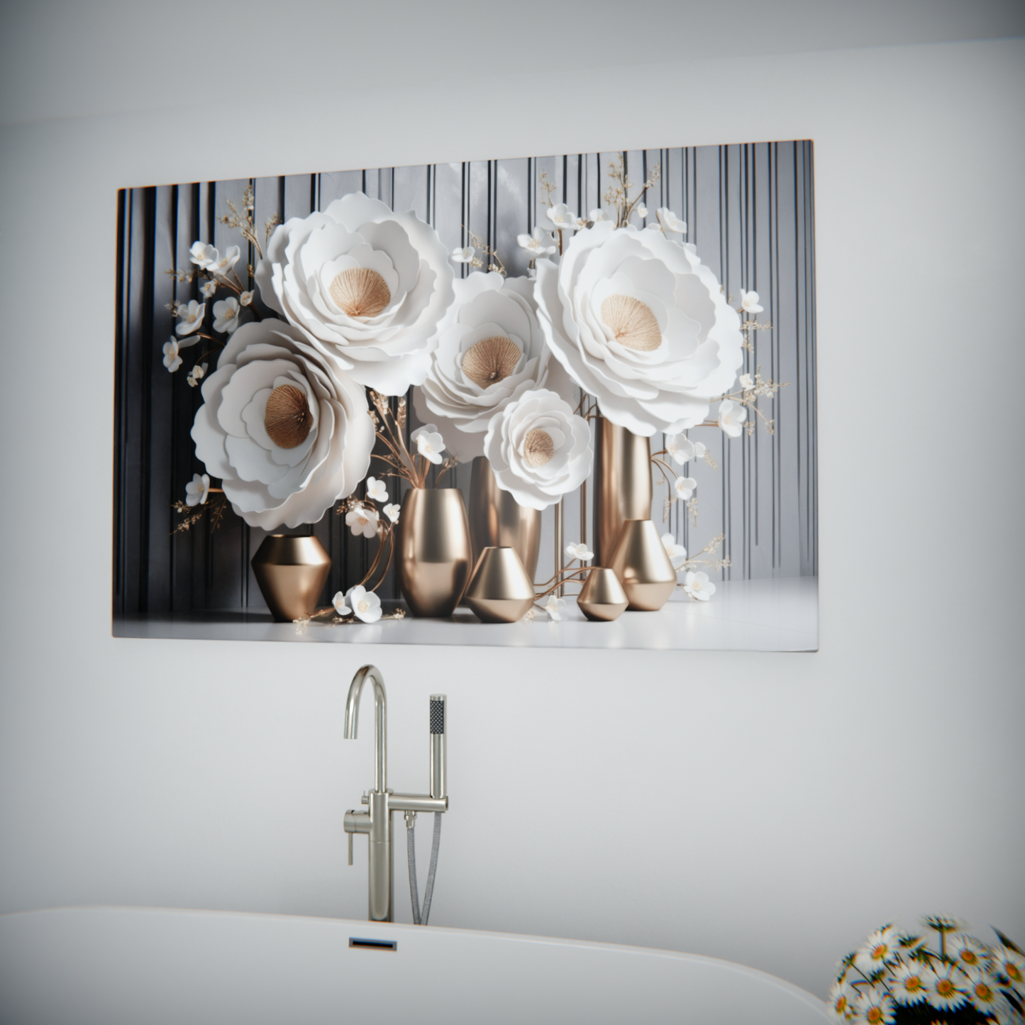 Ethereal Blossoms and Golden Vessels