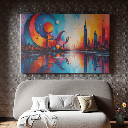 Cosmic Cityscape Reflections