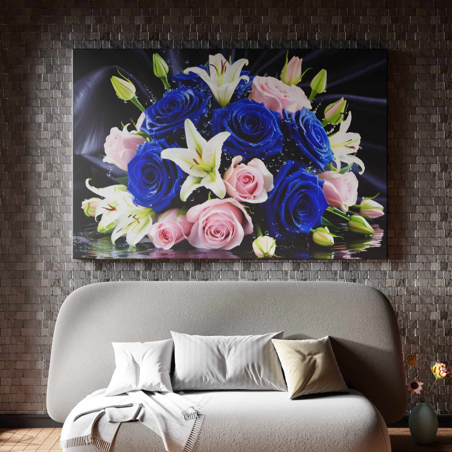 Floral Symphony of Blue and Pink