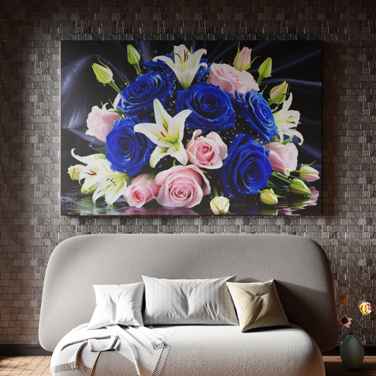 Floral Symphony of Blue and Pink