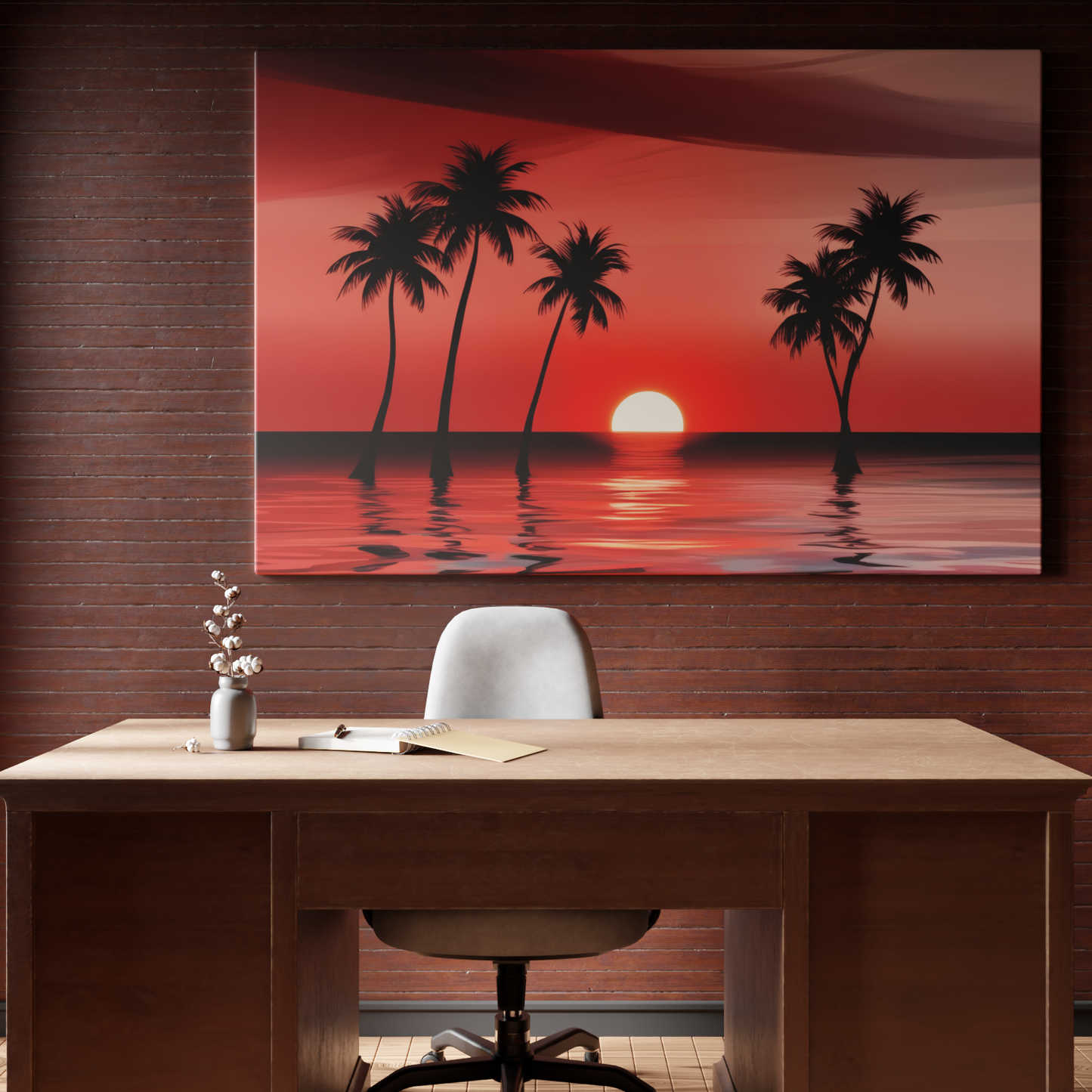 Crimson Sunset Oasis