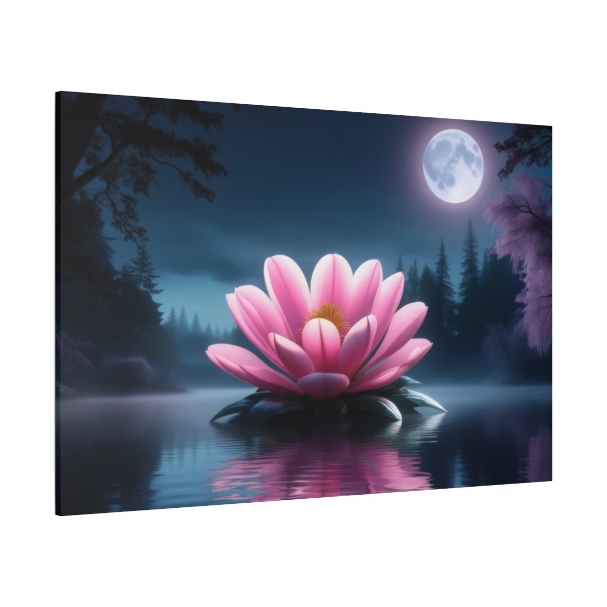 Moonlit Blossom on Tranquil Waters