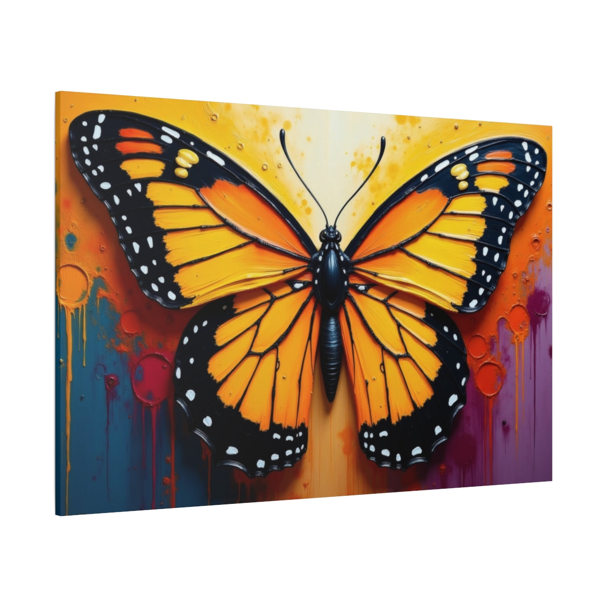 Vibrant Monarch on Splashing Hues