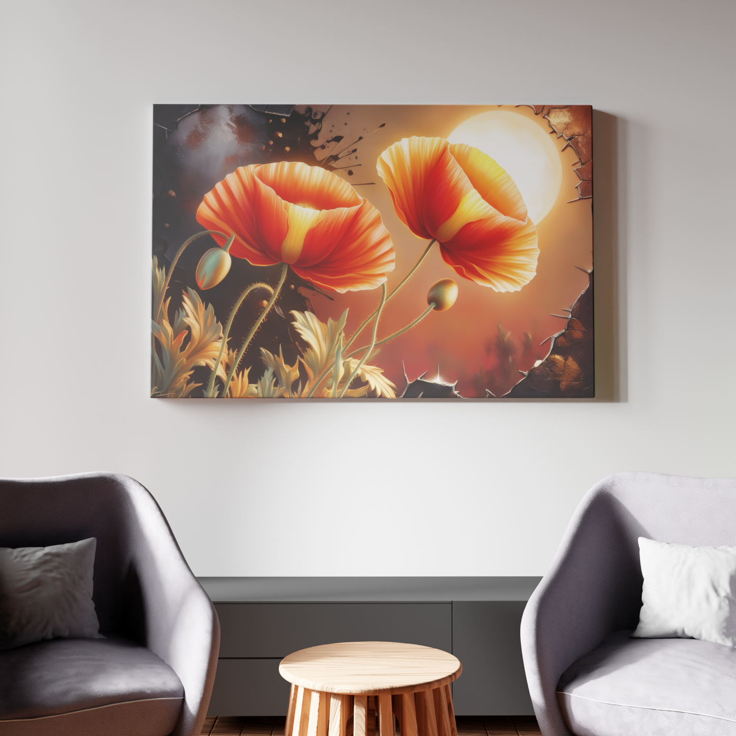 Sunset Poppies in Bloom
