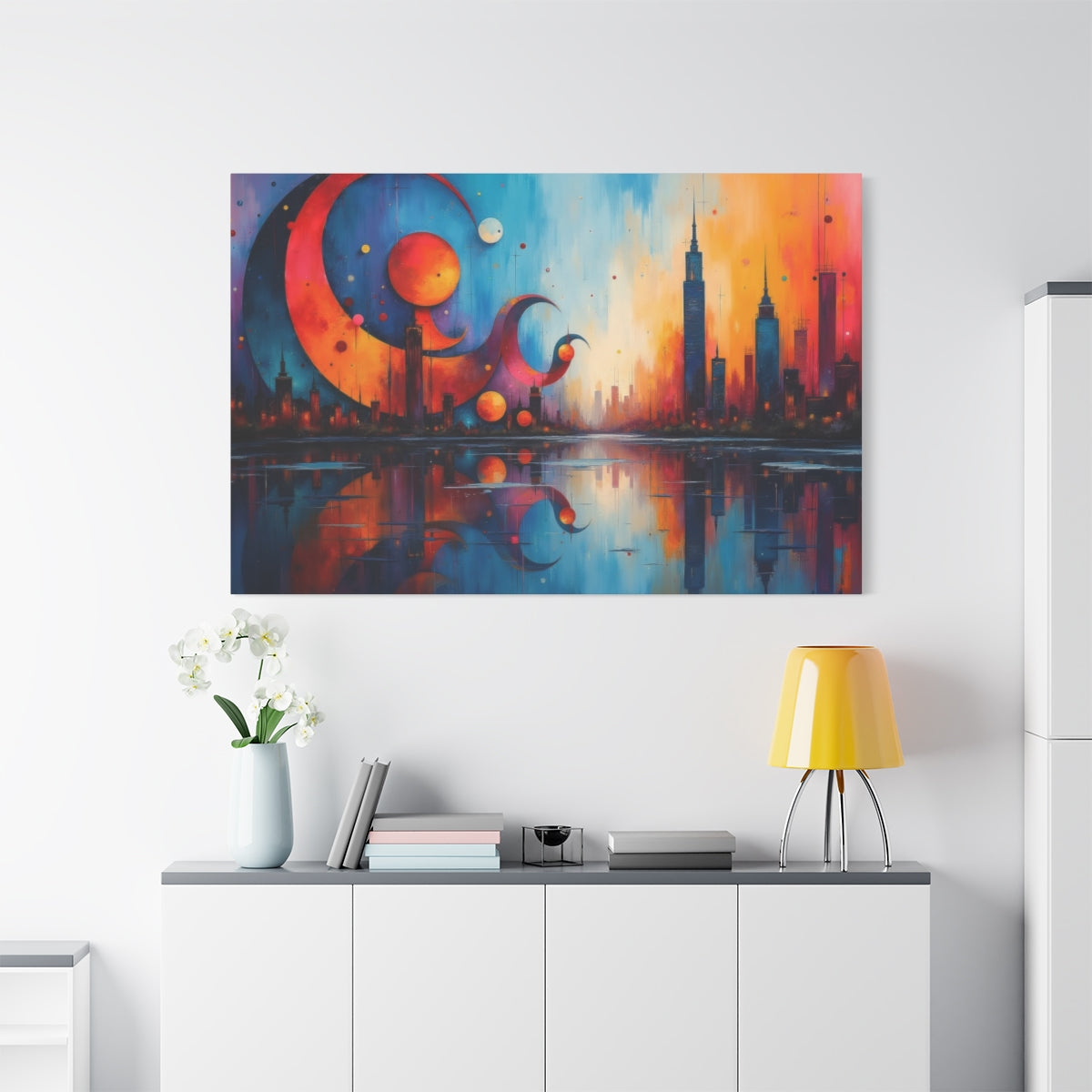 Cosmic Cityscape Reflections