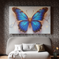 Glowing Azure Butterfly on Marble