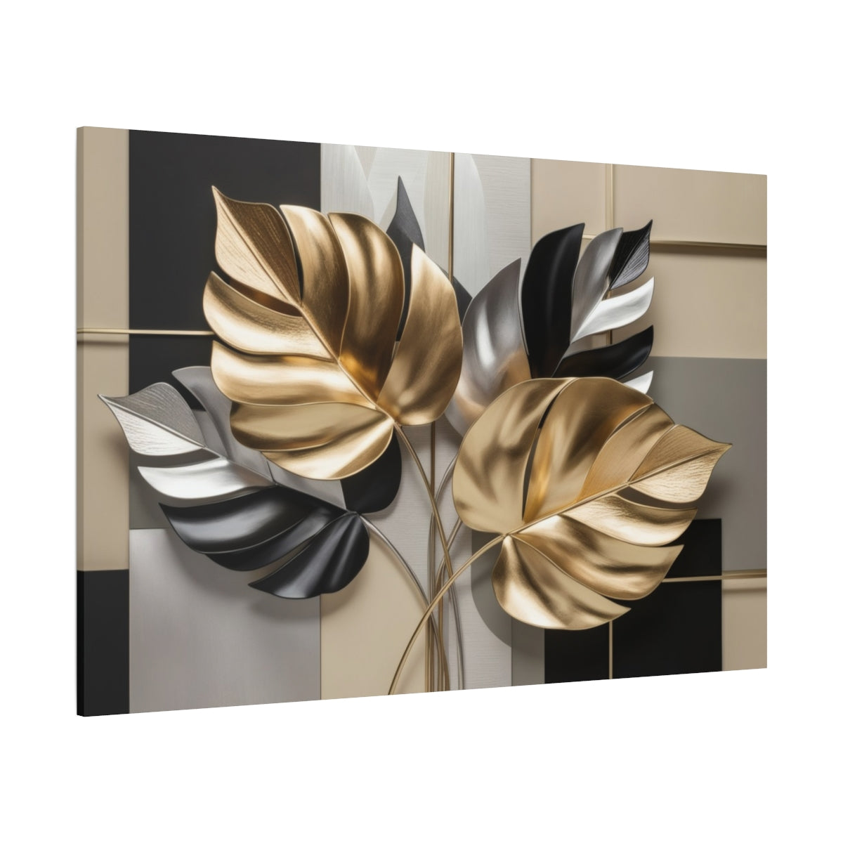 Golden Leaves on Geometric Canvas