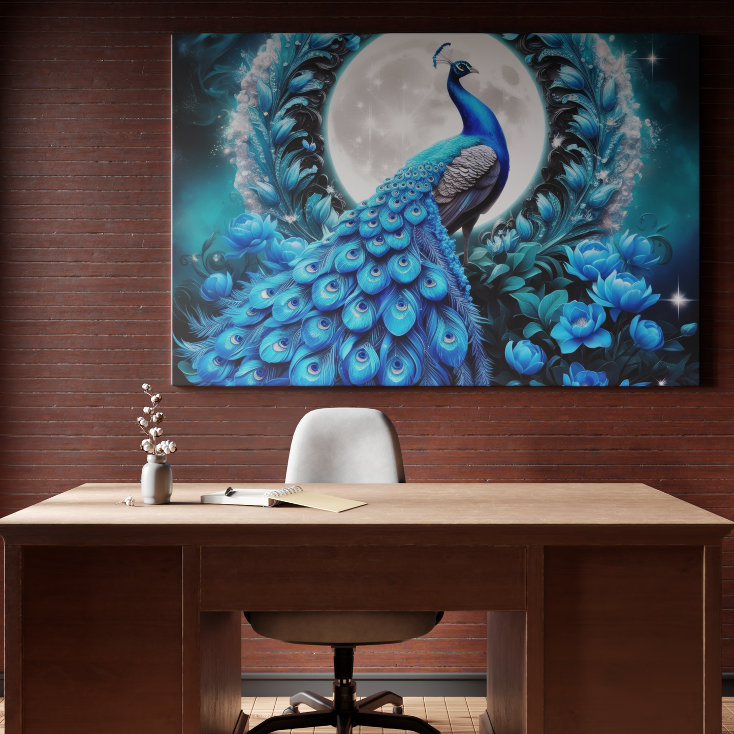 Mystical Moonlit Peacock