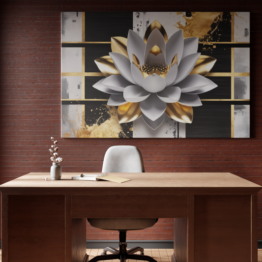 Lotus Elegance in Metallic Harmony