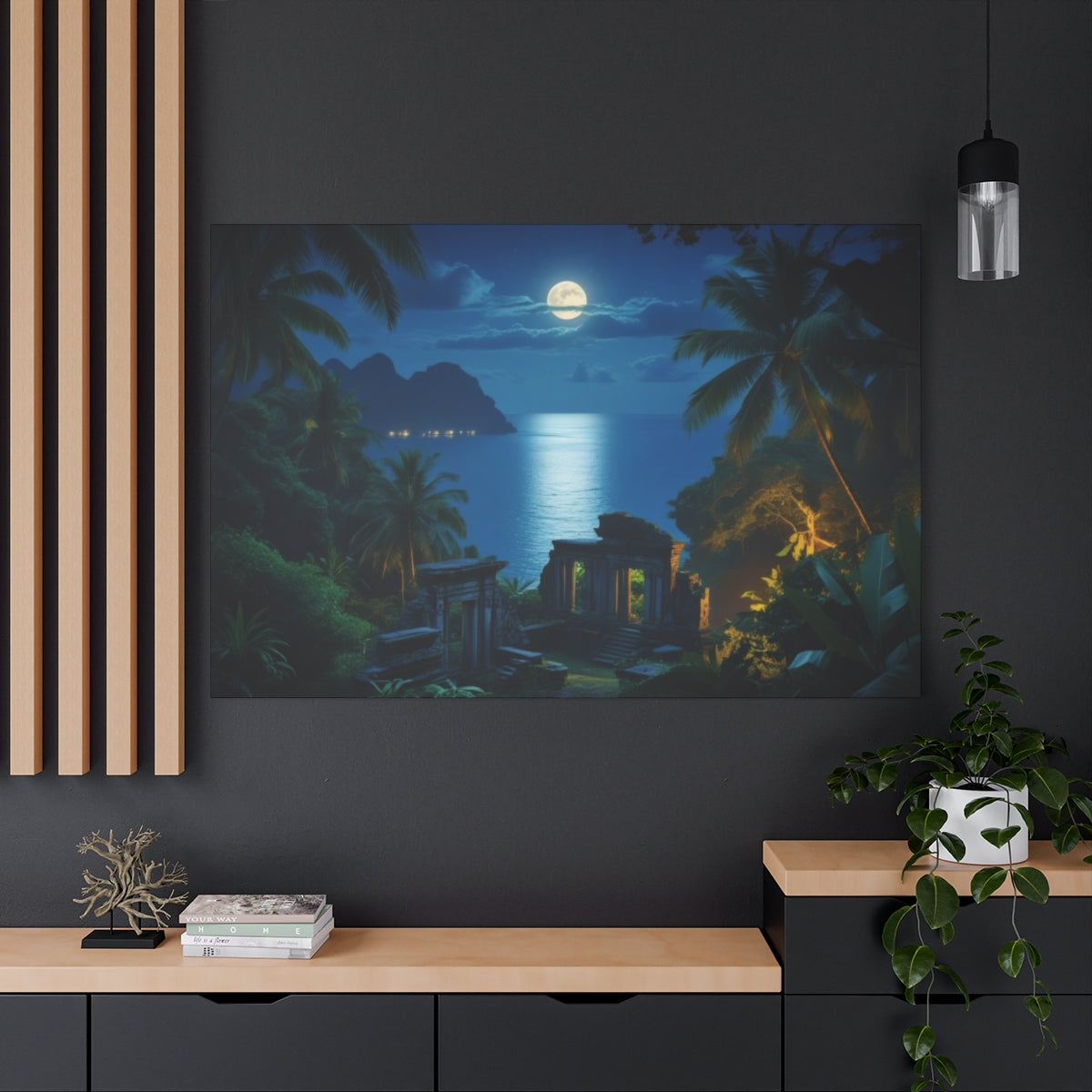 Moonlit Ruins by the Sea