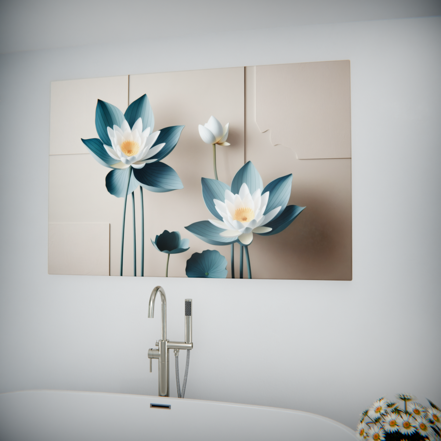 Enchanted Lotuses on Warm Canvas