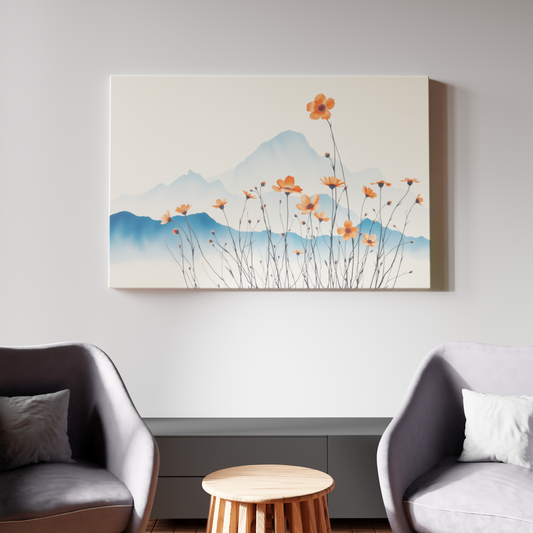 Blossoms Against Distant Peaks