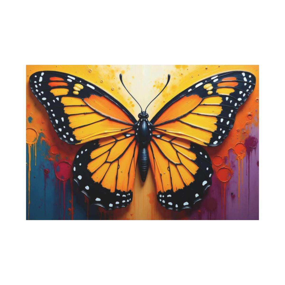 Vibrant Monarch on Splashing Hues