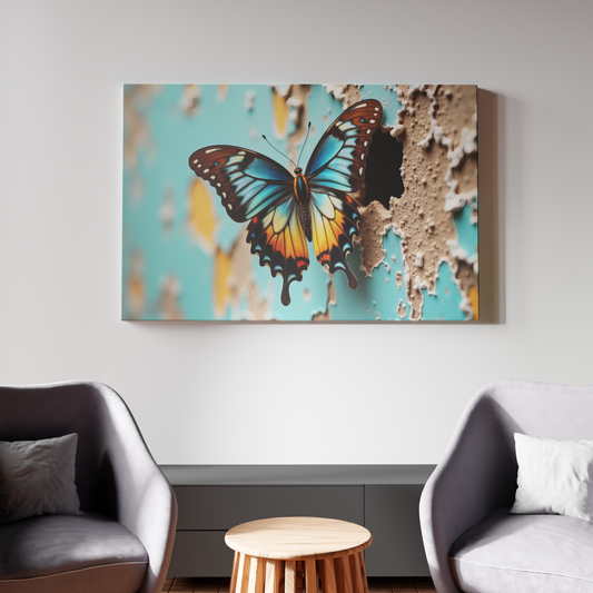 Butterfly Amidst Decay: A Contrast in Beauty