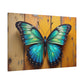 Vibrant Butterfly on Rustic Canvas