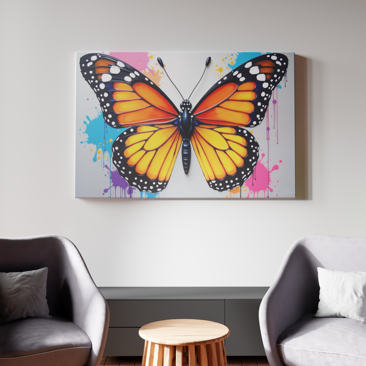 Vibrant Monarch Splatter
