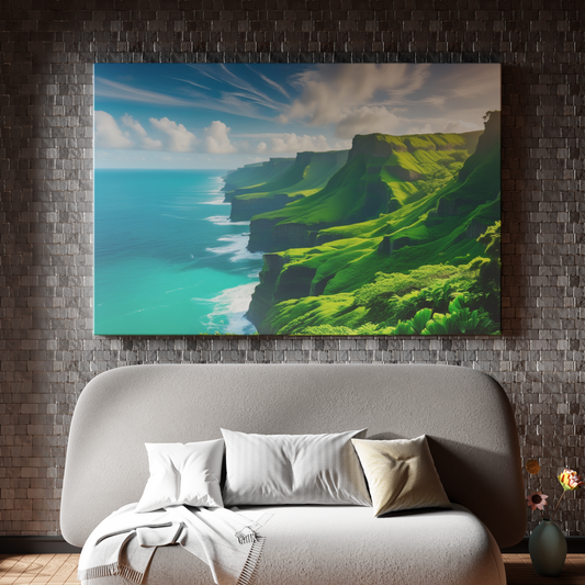 Emerald Cliffs Embrace the Ocean's Whisper