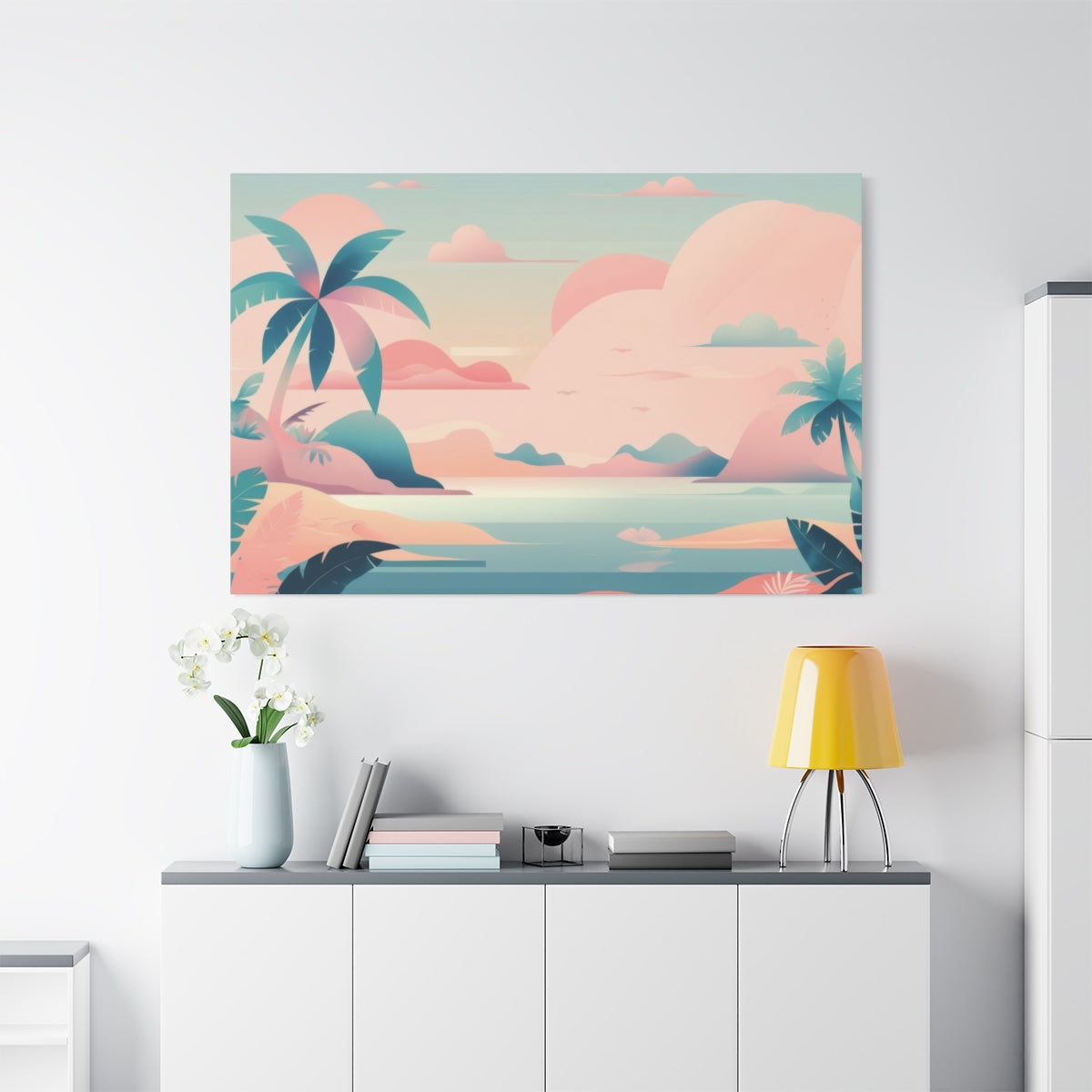 Tropical Serenity in Pastel Hues