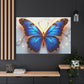 Glowing Azure Butterfly on Marble