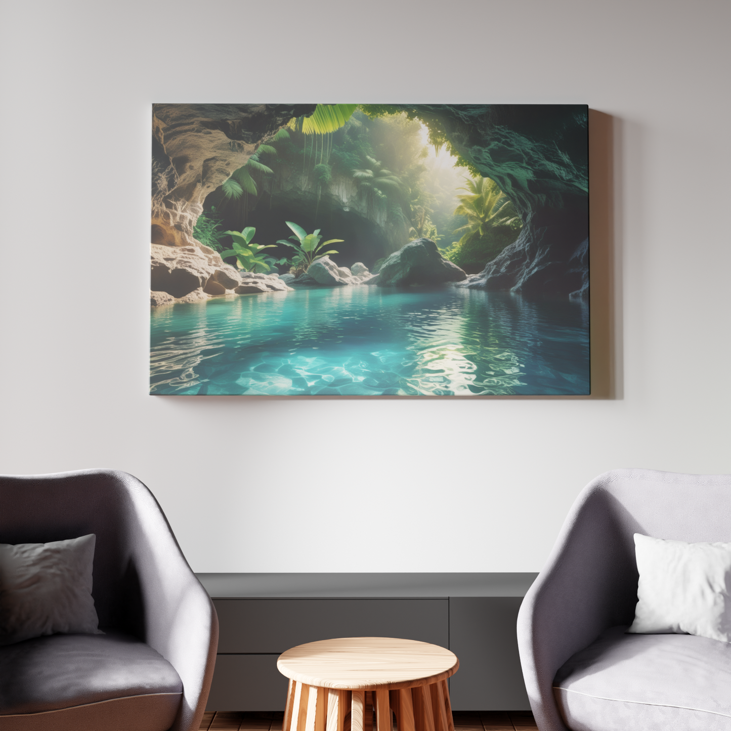 Secret Oasis: Sunlit Grotto Retreat