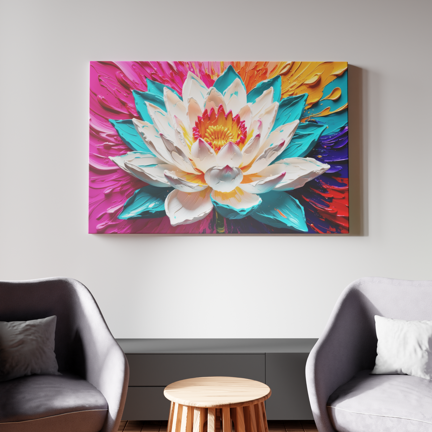 Eruption of Colors: Lotus in Full Bloom