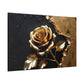 Golden Bloom Against Timeworn Texture