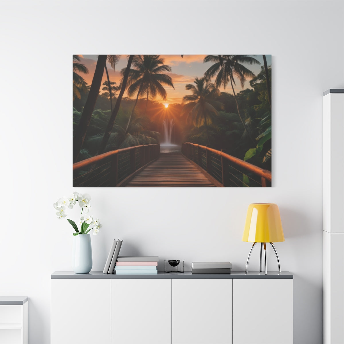Sunset Serenity Over the Jungle Bridge