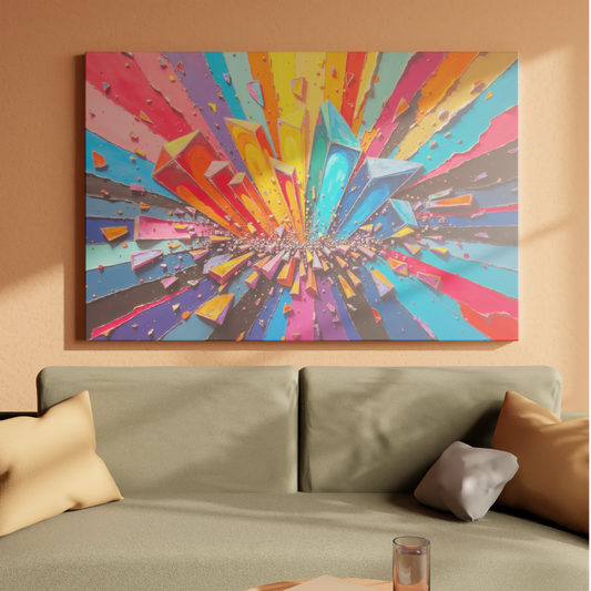 Explosive Spectrum: A Burst of Colorful Shapes