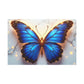 Glowing Azure Butterfly on Marble