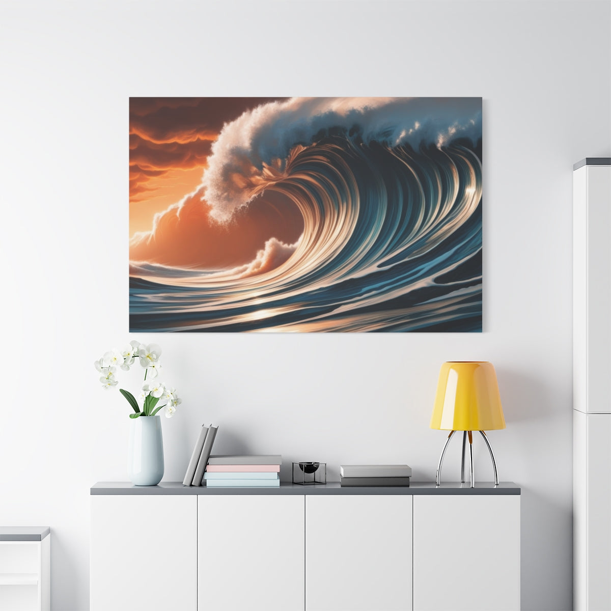 Majestic Ocean Surge at Sunset