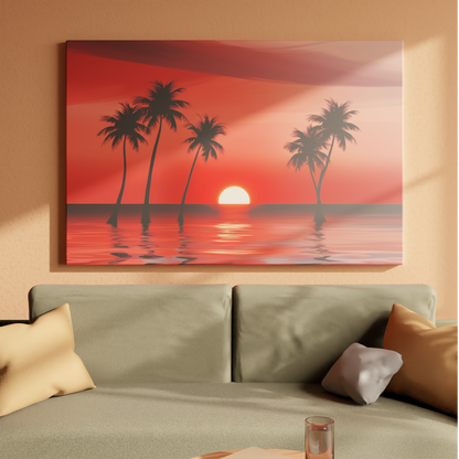 Crimson Sunset Oasis