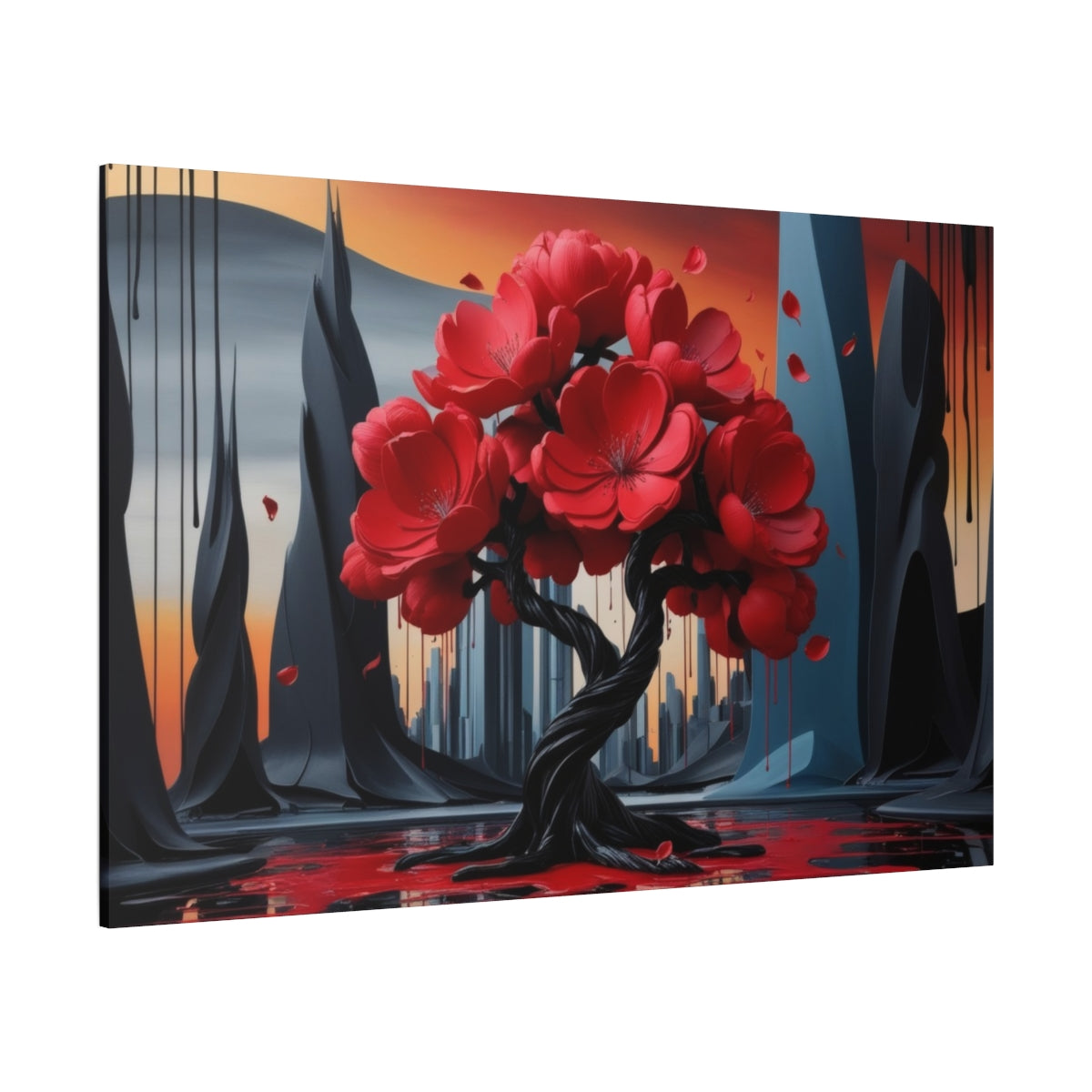 Crimson Blossom in a Surreal Realm