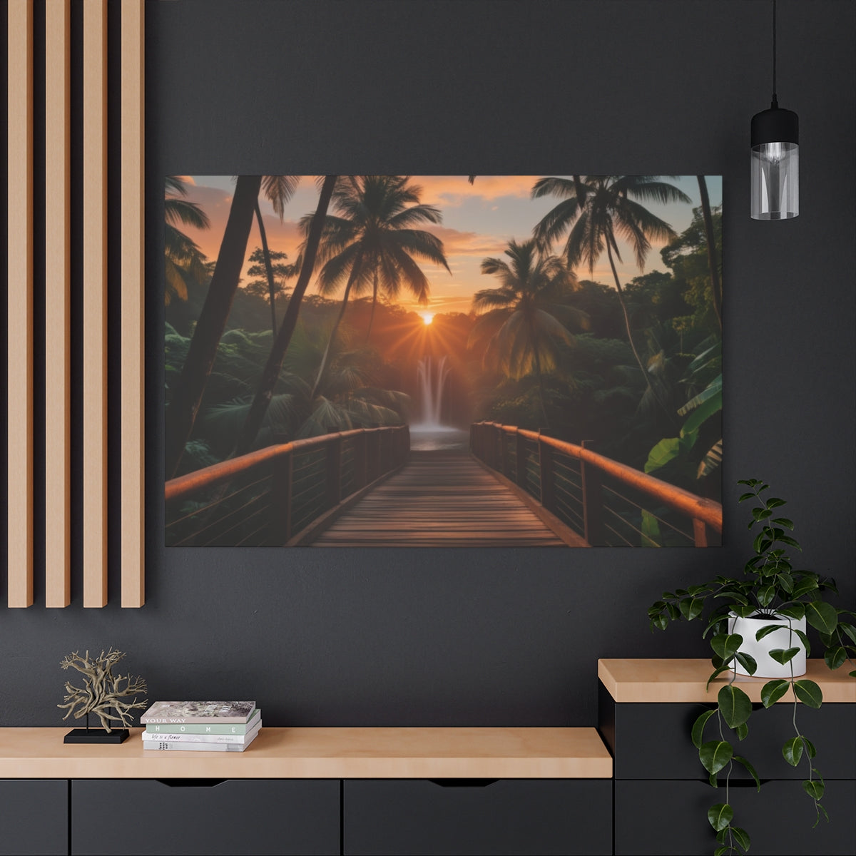 Sunset Serenity Over the Jungle Bridge
