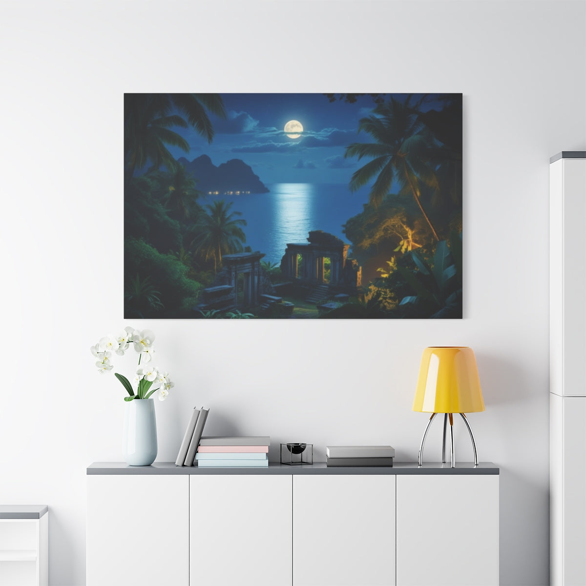 Moonlit Ruins by the Sea