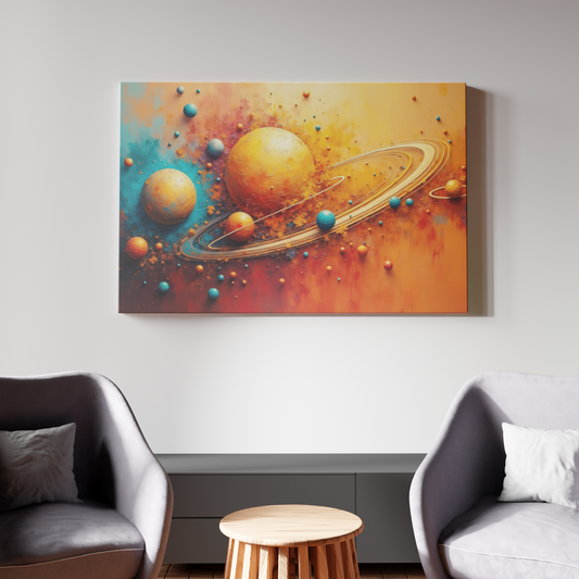Galactic Harmony in Sunset Tones