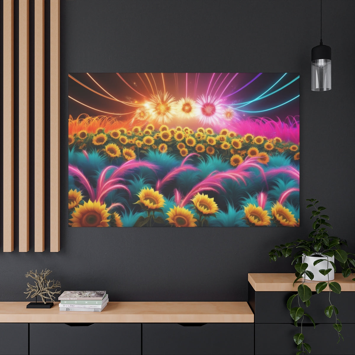 Neon Sunflower Symphony