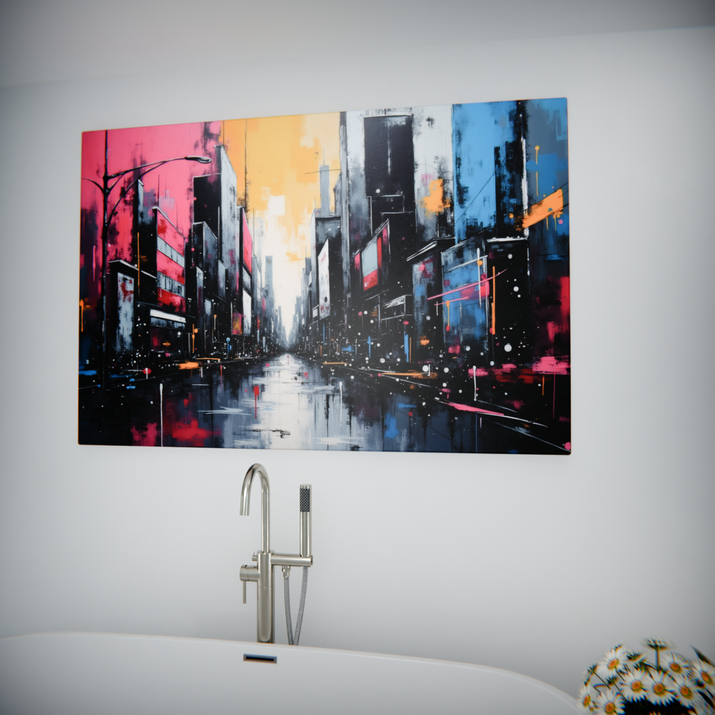 Neon Cityscape Reflections