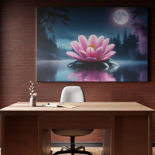 Moonlit Blossom on Tranquil Waters