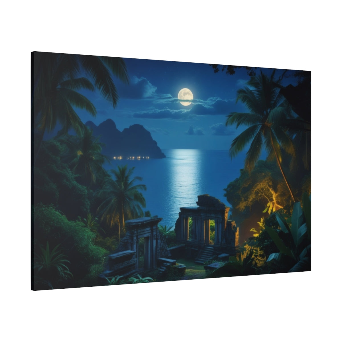 Moonlit Ruins by the Sea